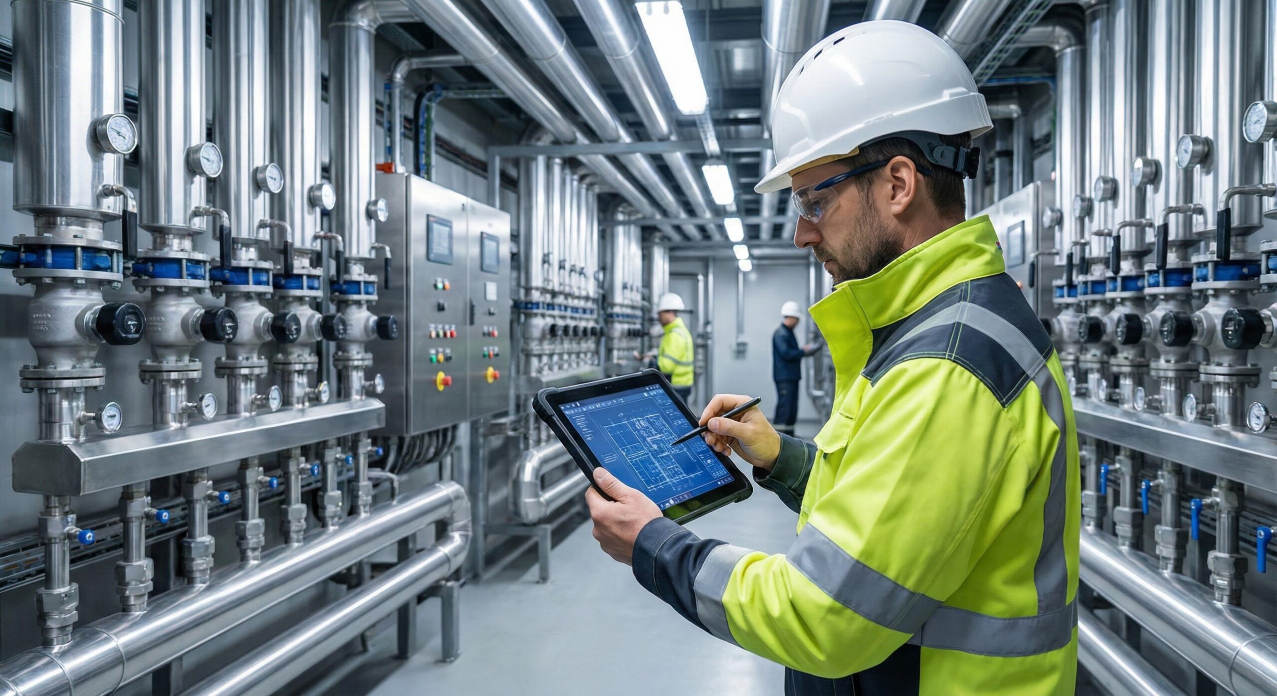 大規模プラントでの高度な配管作業イメージ