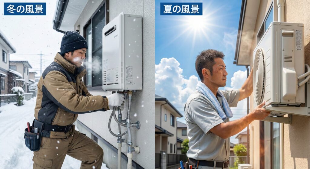 「冬は地獄、春は暇」から脱却せよ。水道屋が一年中安定して稼ぐための「二刀流」戦略