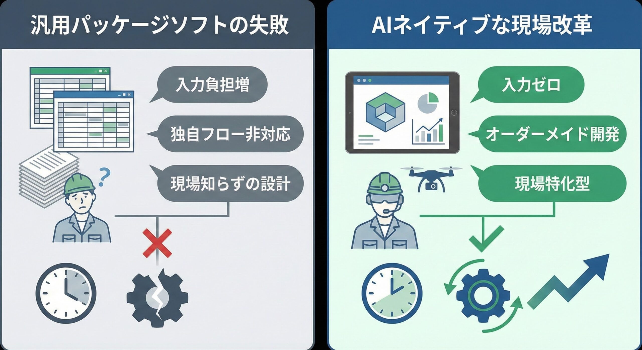 建設DXが失敗する「3つの理由」。パッケージソフトに頼らない、AIネイティブな現場改革とは？