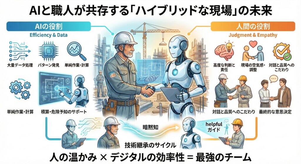 AIは職人の仕事を奪うのか？建設業界40年の私たちが考える「AIと職人が共存する」未来の現場