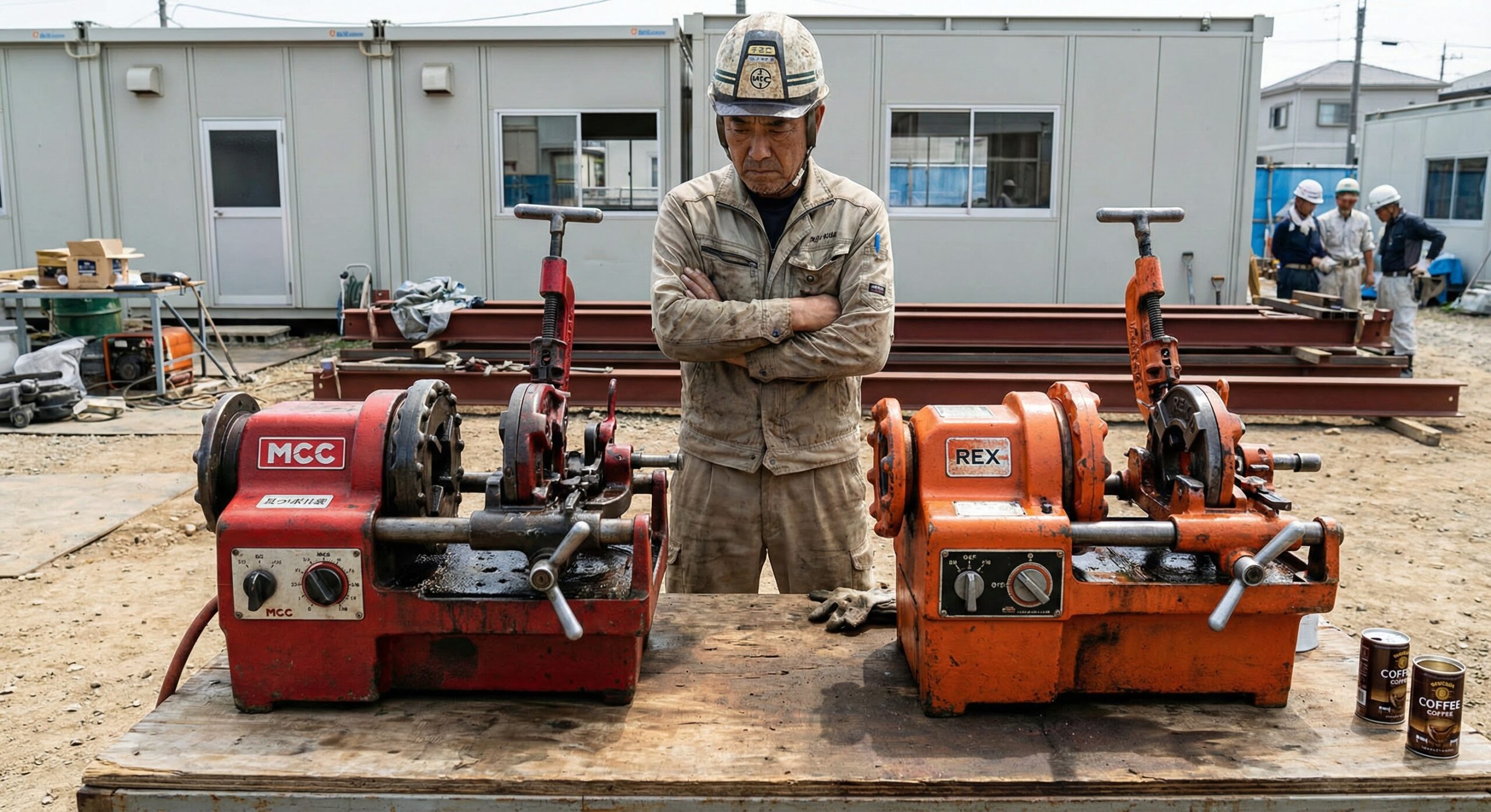 MCCとREXのねじ切り機比較イメージ