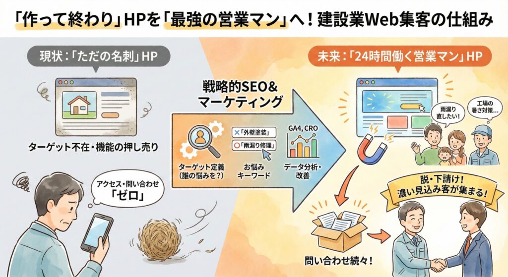 なぜ「地域名＋リフォーム」は勝てないのか？建設業が狙うべき「お悩みキーワード」の選び方