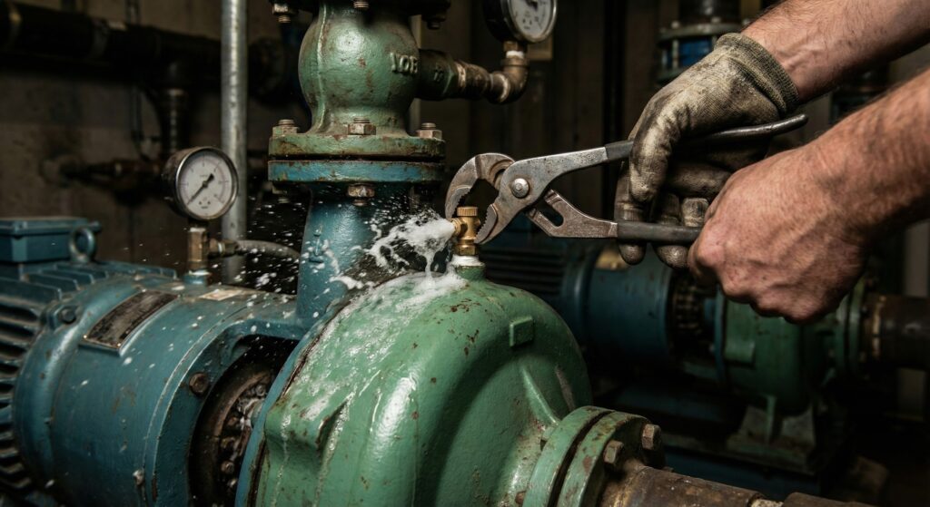 ポンプから「ガラガラ音」がしたら即停止！エア噛みの正しい抜き方と、放置してはいけない理由